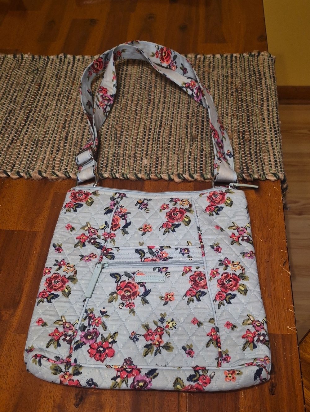 Vera Bradley Quilted Floral Crossbody Bag in Light Green New